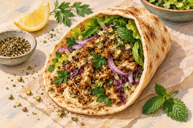 Crispy Za’atar Tofu Pita Pockets